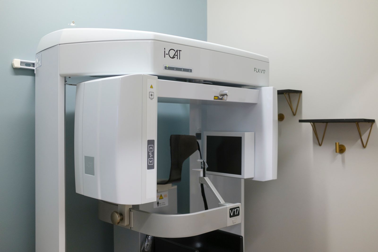 Patient receiving C T cone beam digital x-ray scans